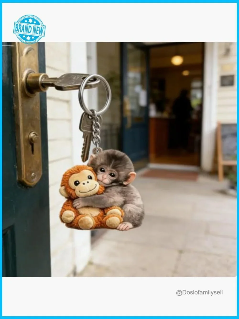 Monkey Keychain Acrylic Animal Charm Snap Hook Bag Clip Zipper Pull Accessory